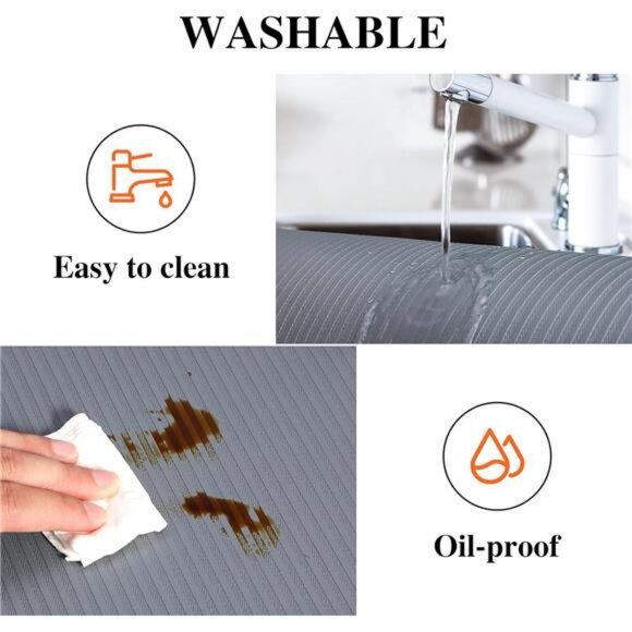 Gray Shelf Liner 12x20ft Non Slip Waterproof Washable Cabinet Drawer Liner Durab - Picture 4 of 7